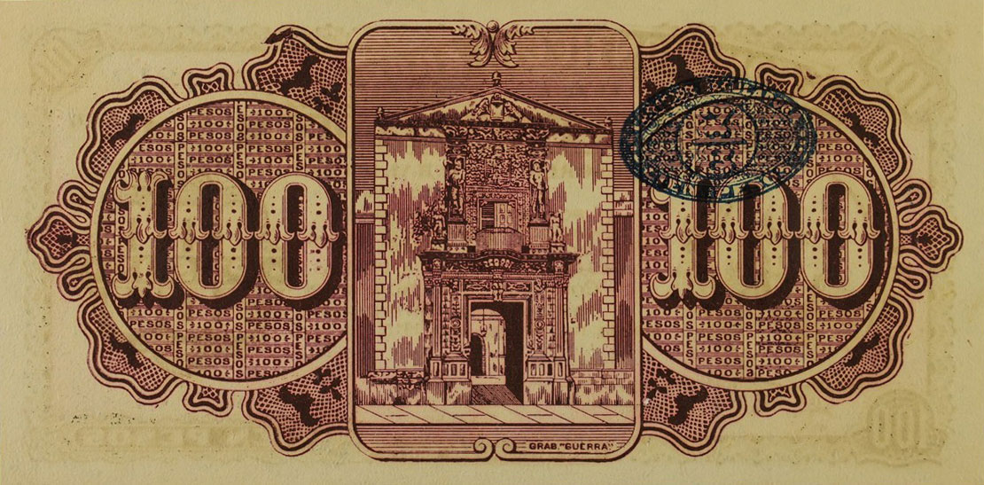 Back of Mexico, Revolutionary pS1125: 100 Pesos from 1915