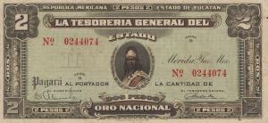 Gallery image for Mexico, Revolutionary pS1136: 2 Pesos