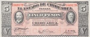 Gallery image for Mexico, Revolutionary pS532e: 5 Pesos
