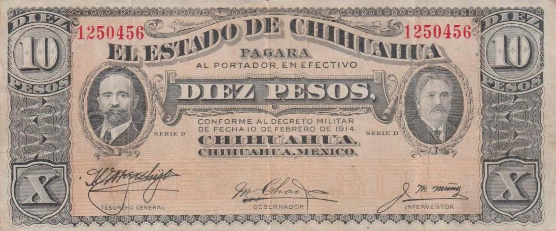 Front of Mexico, Revolutionary pS533e: 10 Pesos from 1914