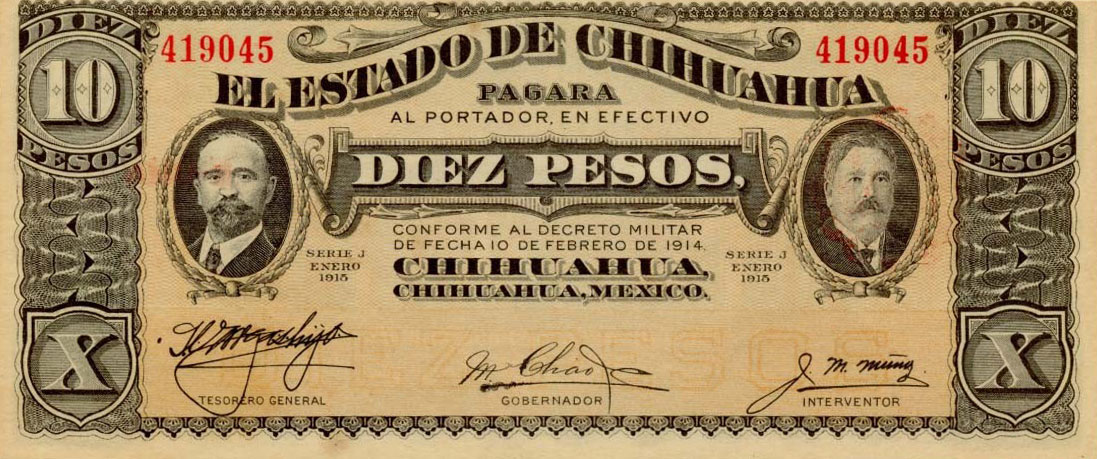 Front of Mexico, Revolutionary pS534b: 10 Pesos from 1915