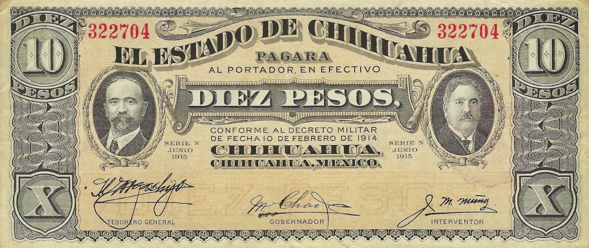 Front of Mexico, Revolutionary pS535a: 10 Pesos from 1915