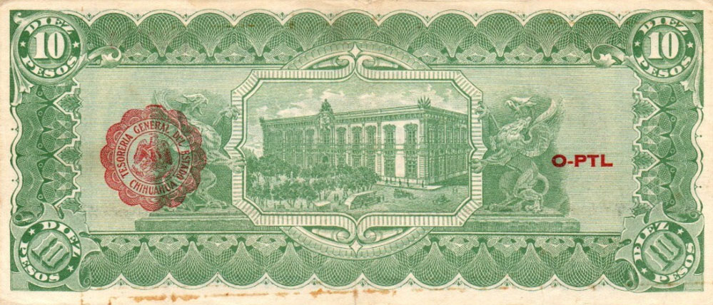 Back of Mexico, Revolutionary pS535c: 10 Pesos from 1915