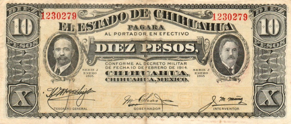 Front of Mexico, Revolutionary pS535c: 10 Pesos from 1915
