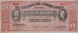 Gallery image for Mexico, Revolutionary pS537b: 20 Pesos