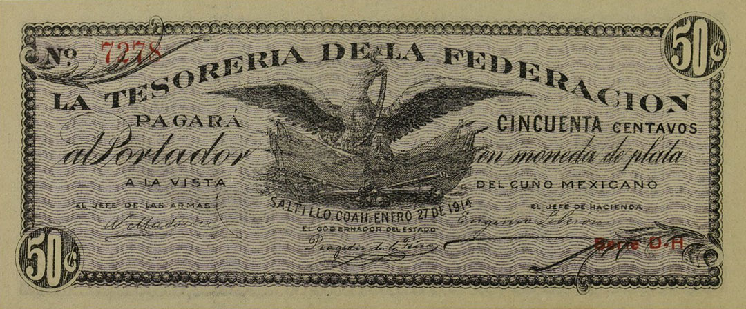 Front of Mexico, Revolutionary pS644: 50 Centavos from 1914