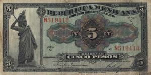 pS685a from Mexico, Revolutionary: 5 Pesos from 1915