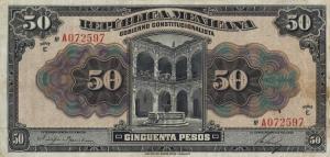 Gallery image for Mexico, Revolutionary pS688a: 50 Pesos