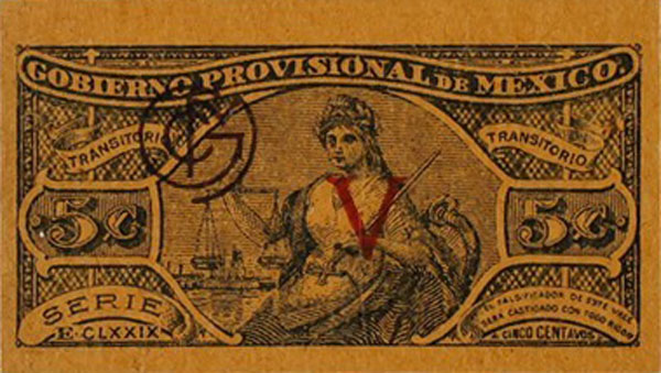 Front of Mexico, Revolutionary pS697: 5 Centavos from 1915