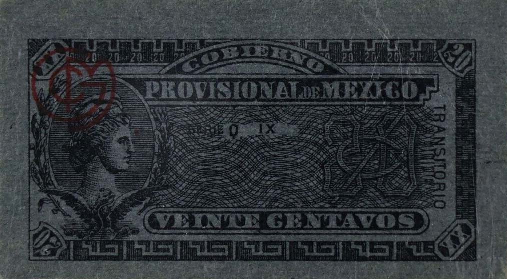 Front of Mexico, Revolutionary pS699: 20 Centavos from 1915