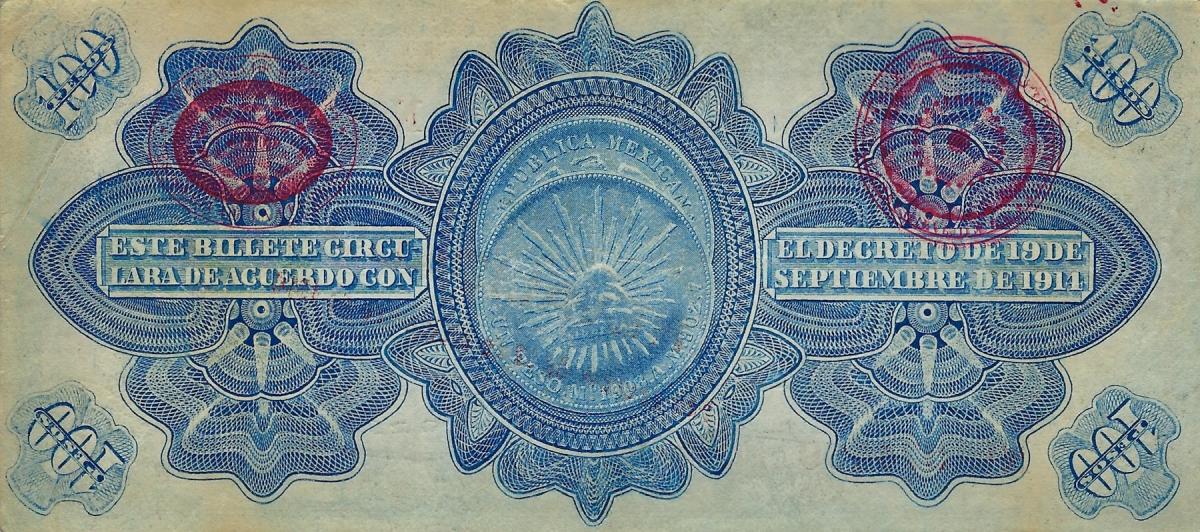 Back of Mexico, Revolutionary pS708b: 100 Pesos from 1914