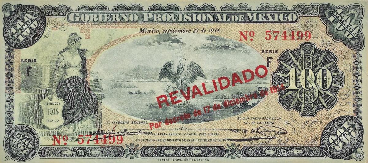 Front of Mexico, Revolutionary pS708b: 100 Pesos from 1914