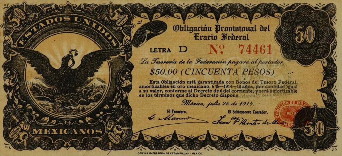 Front of Mexico, Revolutionary pS716: 50 Pesos from 1914