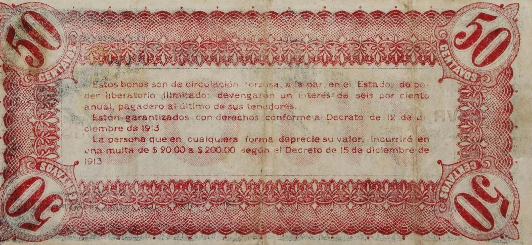 Back of Mexico, Revolutionary pS729a: 50 Centavos from 1914