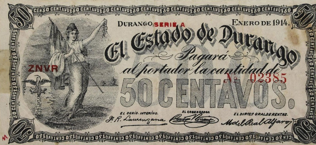 Front of Mexico, Revolutionary pS729a: 50 Centavos from 1914