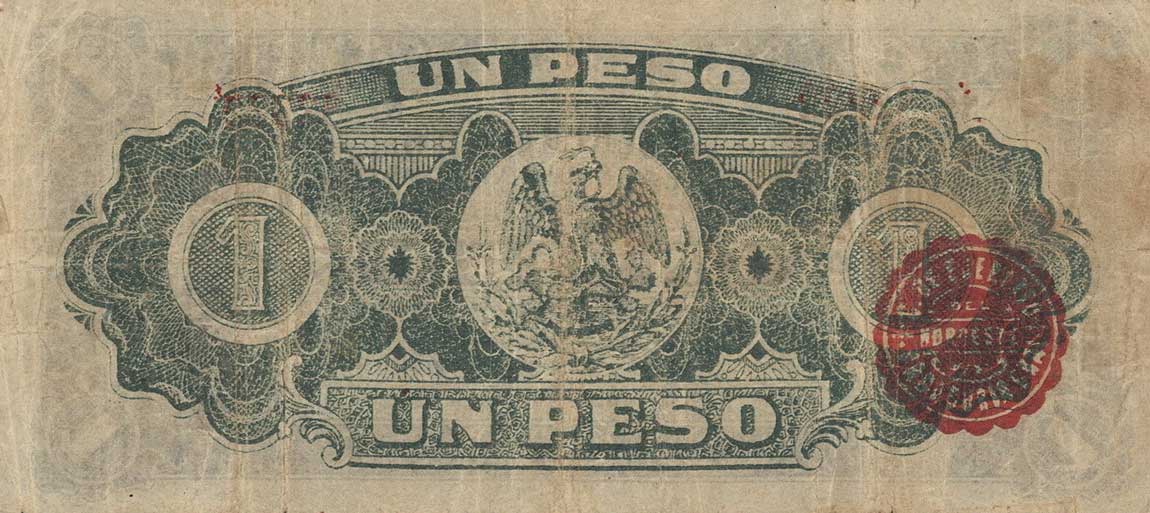 Back of Mexico, Revolutionary pS869: 1 Peso from 1915