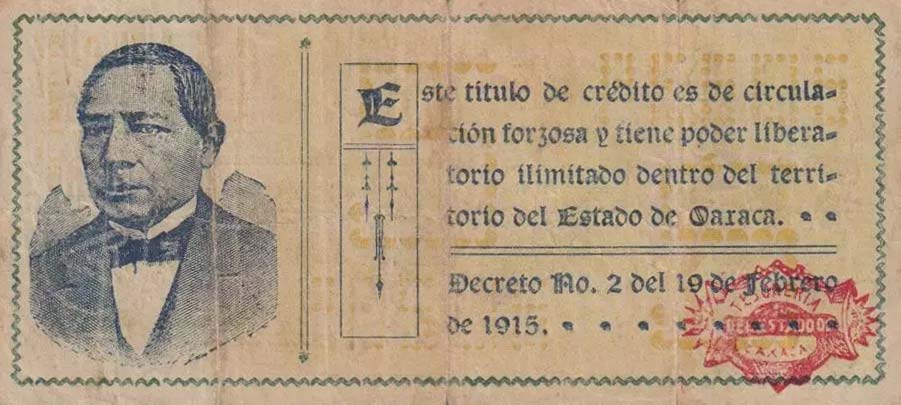 Back of Mexico, Revolutionary pS954: 5 Pesos from 1915