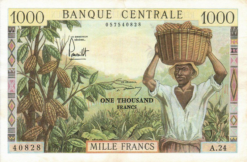 Front of Cameroon p12a: 1000 Francs from 1962