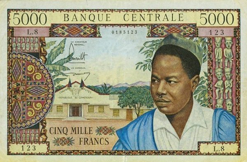 Front of Cameroon p8a: 5000 Francs from 1961