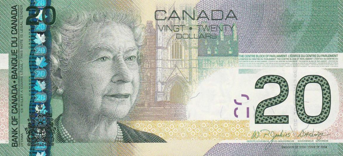 Front of Canada p103d: 20 Dollars from 2007