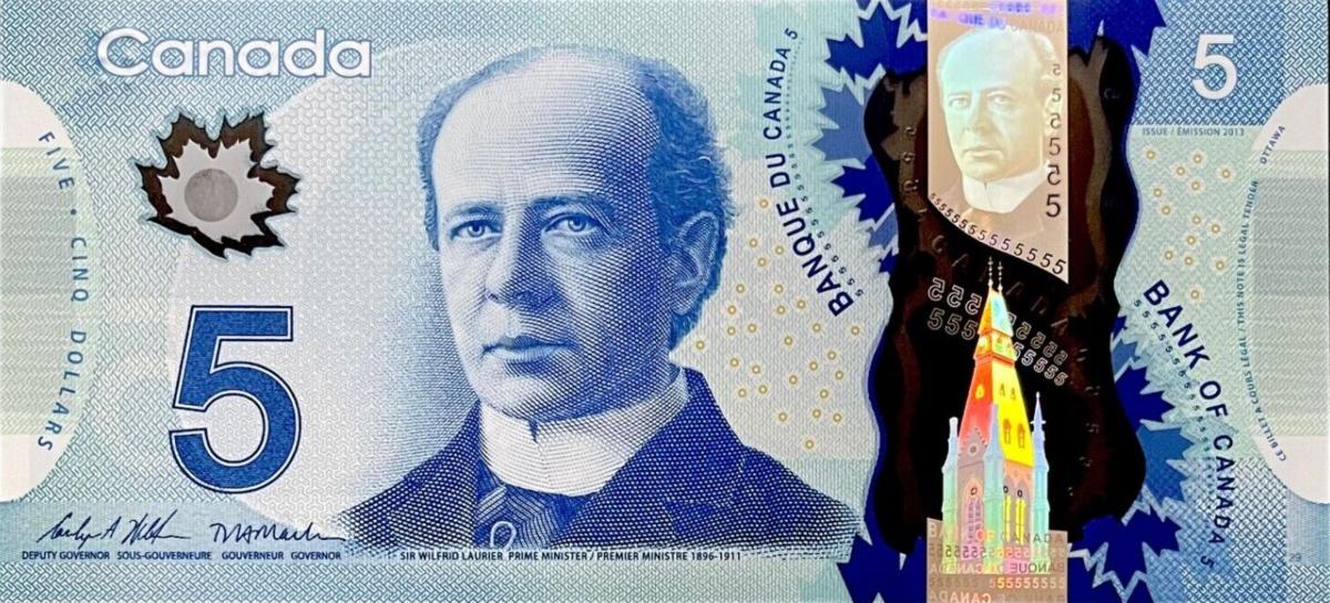 Front of Canada p106d: 5 Dollars from 2013