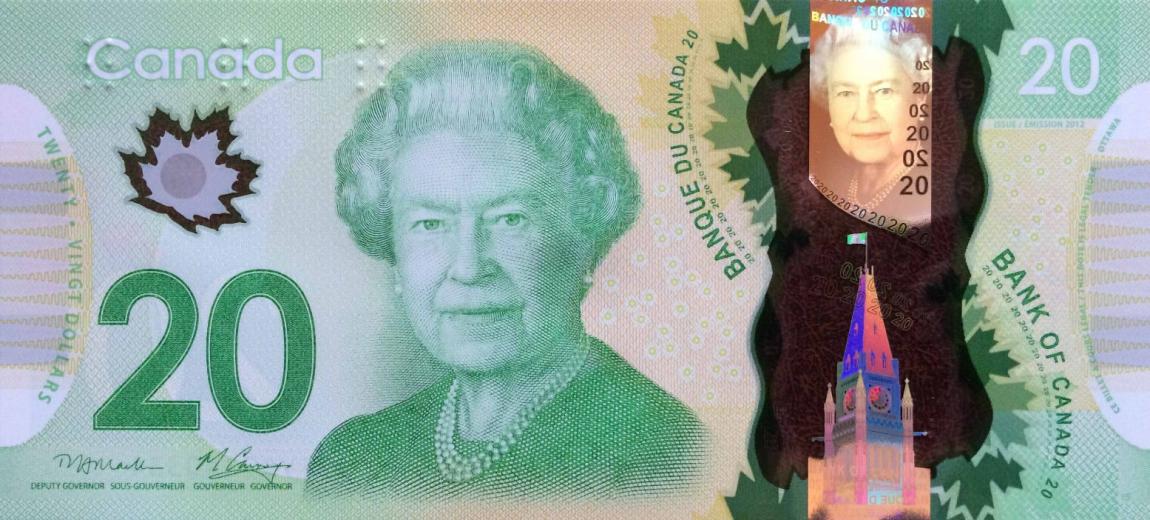 Front of Canada p108a: 20 Dollars from 2012