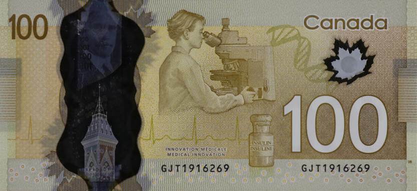 Back of Canada p110c: 100 Dollars from 2011