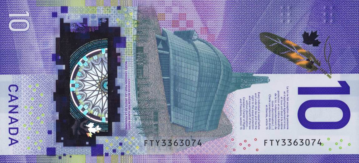 Back of Canada p113a: 10 Dollars from 2018