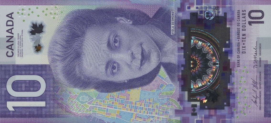 Front of Canada p113b: 10 Dollars from 2018