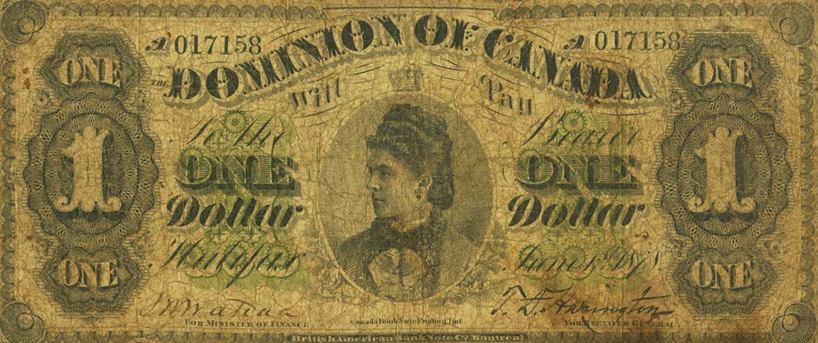 Front of Canada p17c: 1 Dollar from 1878