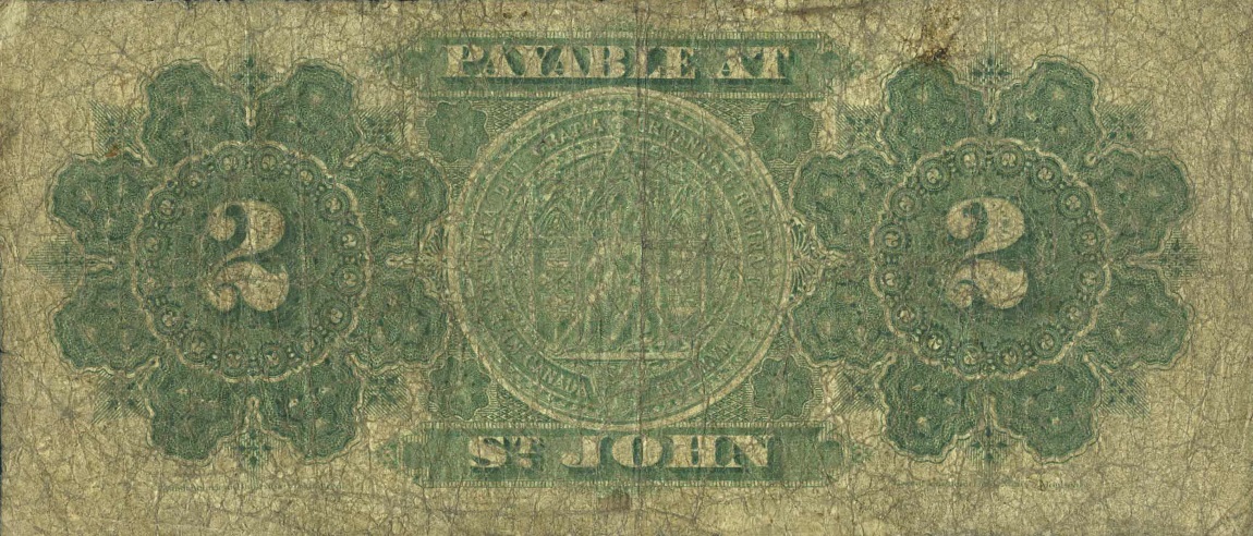Back of Canada p19d: 2 Dollars from 1878