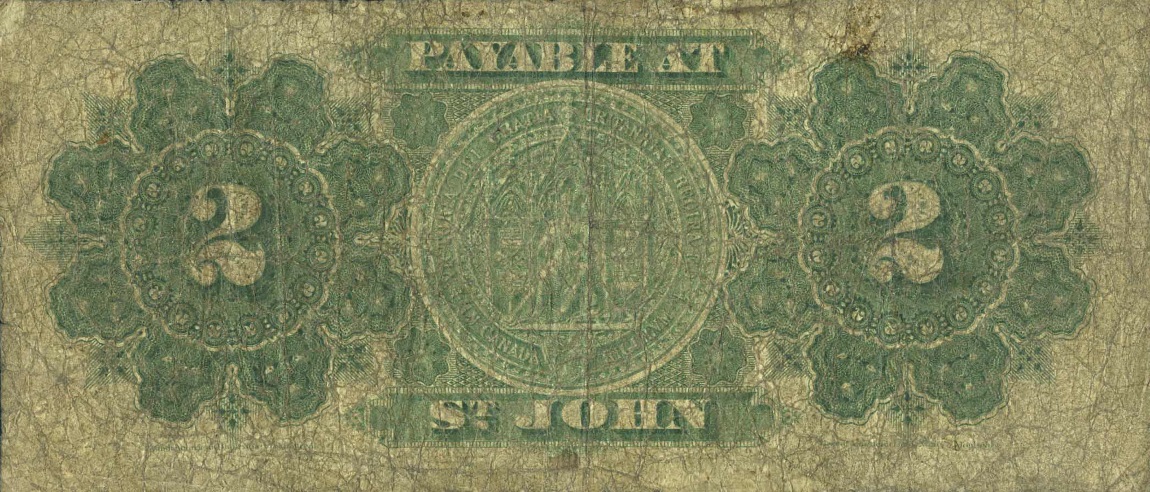Back of Canada p19d: 2 Dollars from 1878