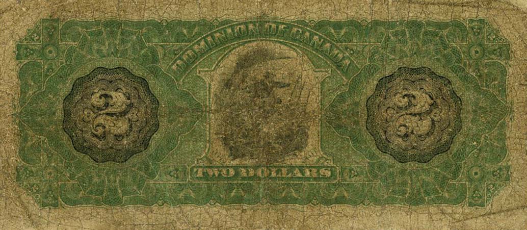 Back of Canada p21a: 2 Dollars from 1887