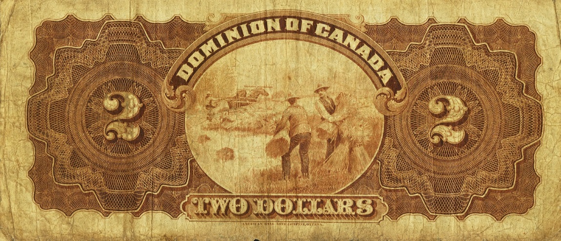 Back of Canada p24B: 2 Dollars from 1897
