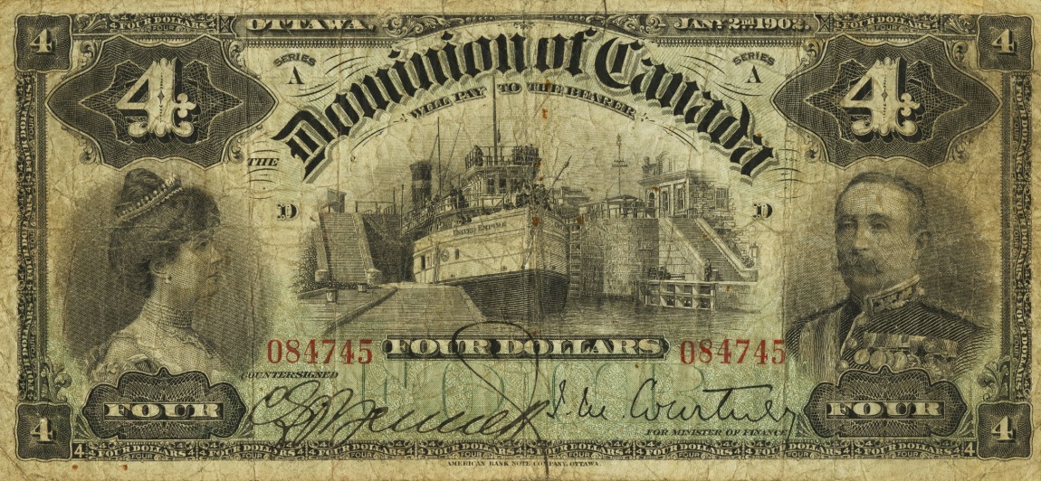 Front of Canada p26: 4 Dollars from 1902