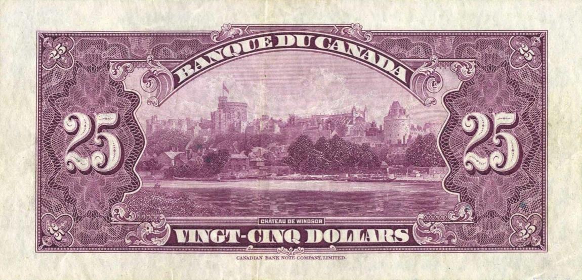 Back of Canada p49: 25 Dollars from 1935