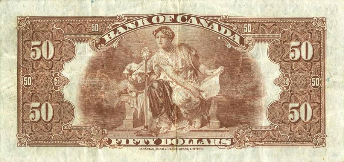 Back of Canada p50: 50 Dollars from 1935