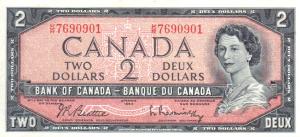 Gallery image for Canada p76b: 2 Dollars from 1954