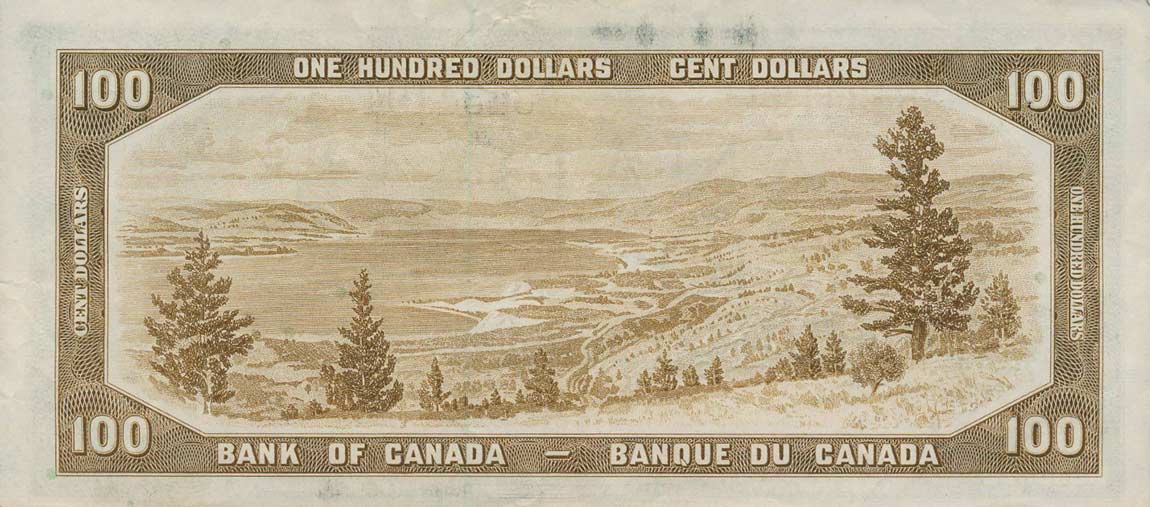 Back of Canada p82c: 100 Dollars from 1954