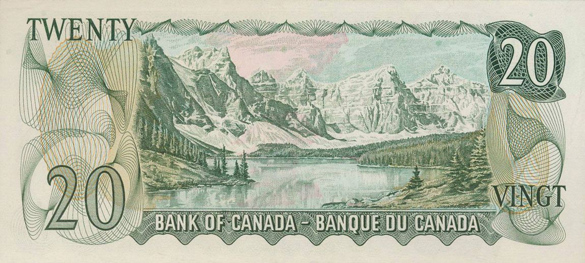 Back of Canada p89a: 20 Dollars from 1969