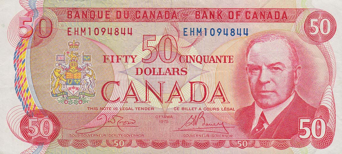 Front of Canada p90b: 50 Dollars from 1975