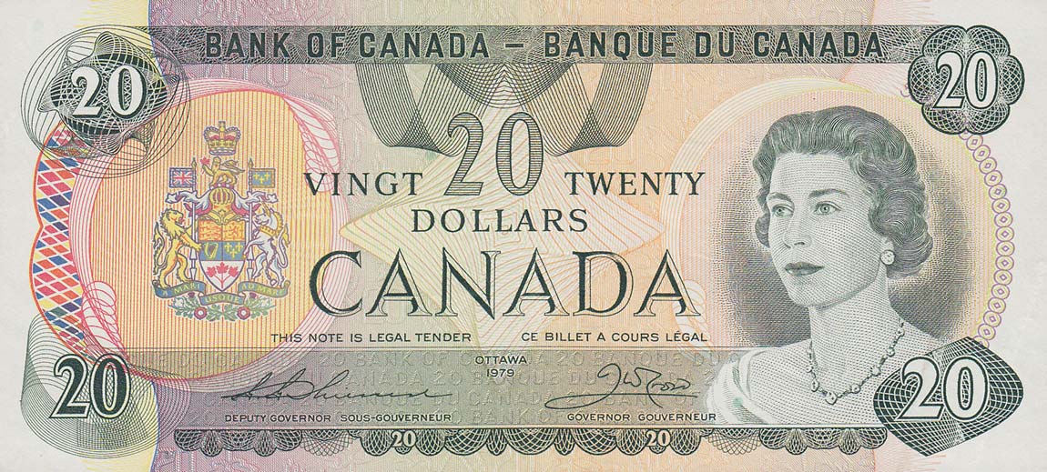 Front of Canada p93c: 20 Dollars from 1979