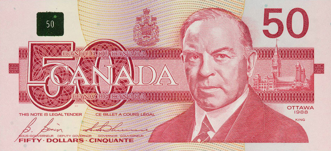 Front of Canada p98b: 50 Dollars from 1988