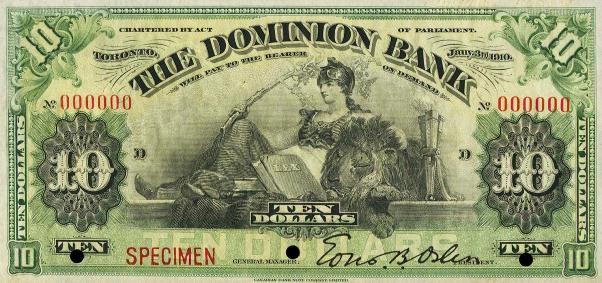 Front of Canada pS1024s: 10 Dollars from 1900