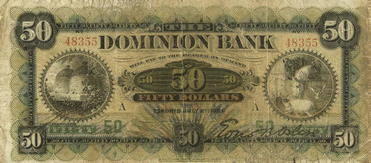Front of Canada pS1026a: 50 Dollars from 1901