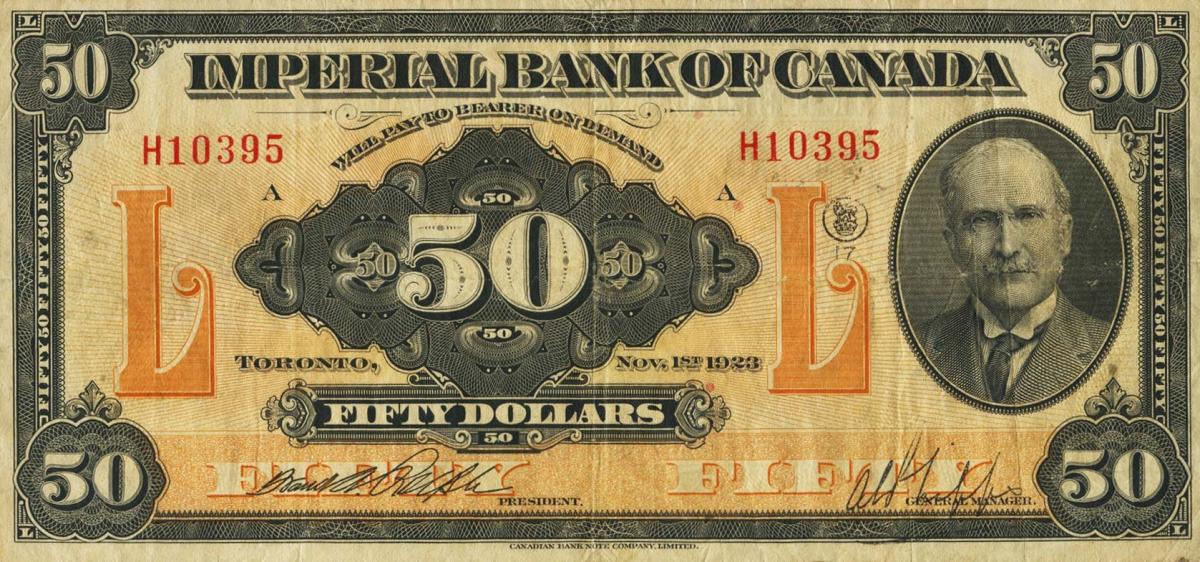 Front of Canada pS1145a: 50 Dollars from 1923