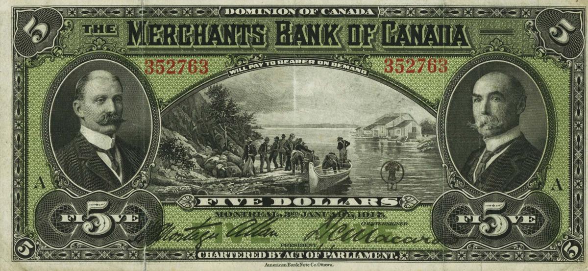 Front of Canada pS1167: 5 Dollars from 1917