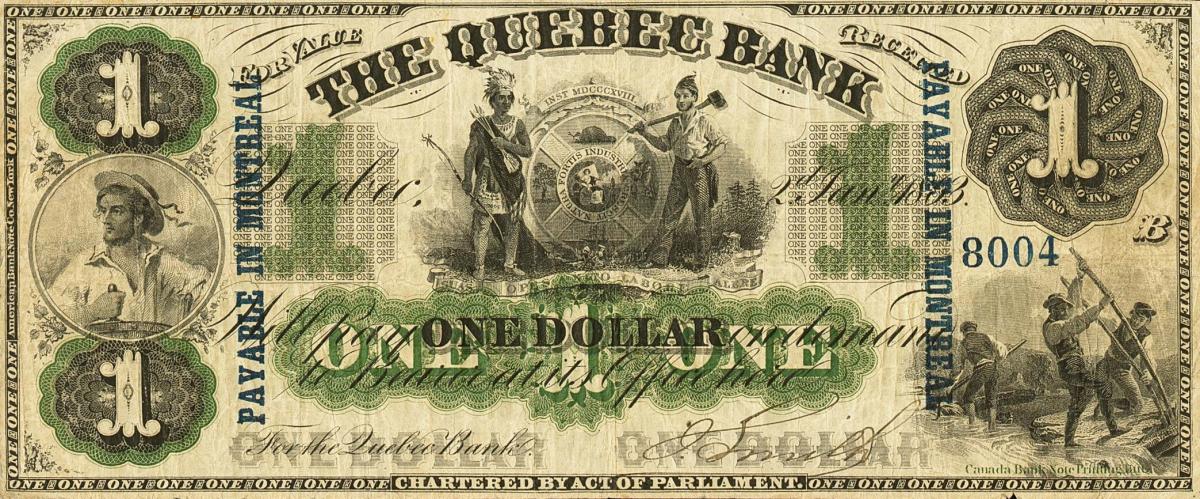 Front of Canada pS1345: 1 Dollar from 1863