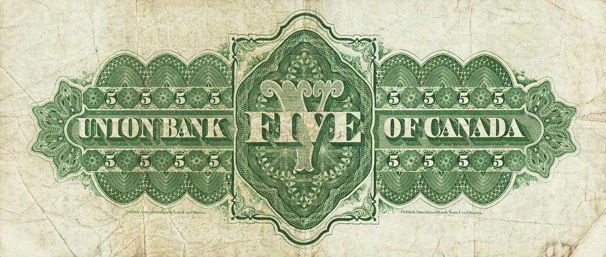 Back of Canada pS1488: 5 Dollars from 1893