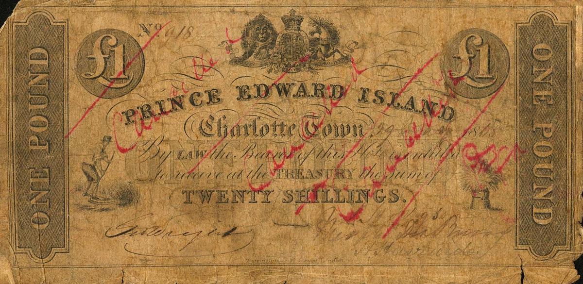 Front of Canada pS153: 1 Pound from 1848